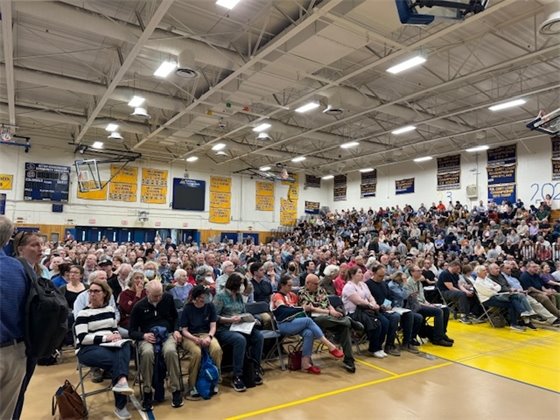 town meeting in the gym