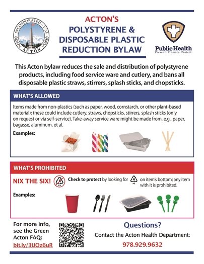 Polystyrene and Disposable Plastic Reduction Bylaw Flyer 