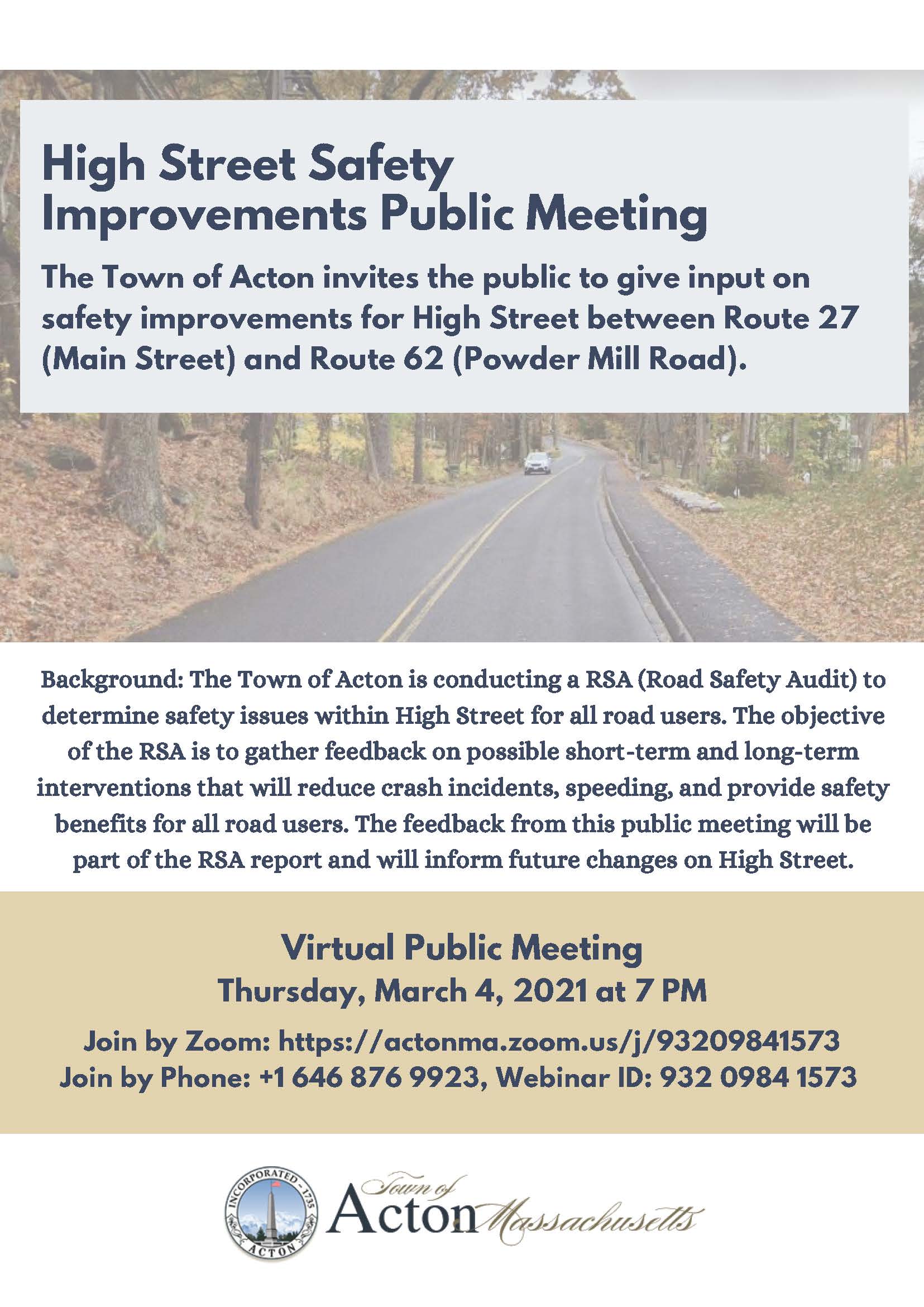 High St Public Meeting flyer posted