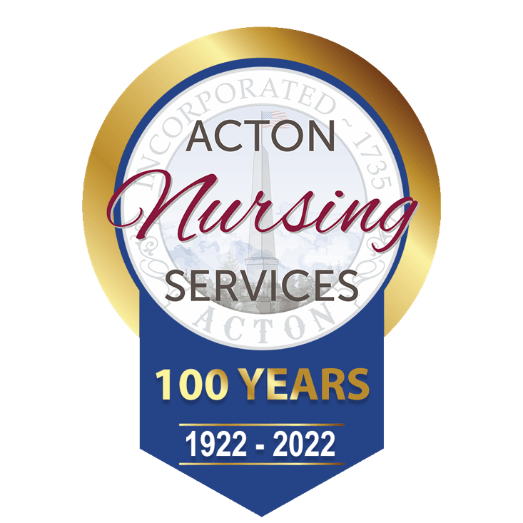 Acton Nursing Services - 100 Year Ribbon Logo