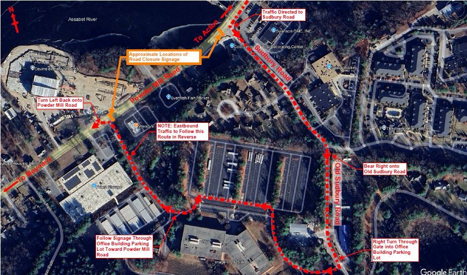 detour for Powder Mill Road